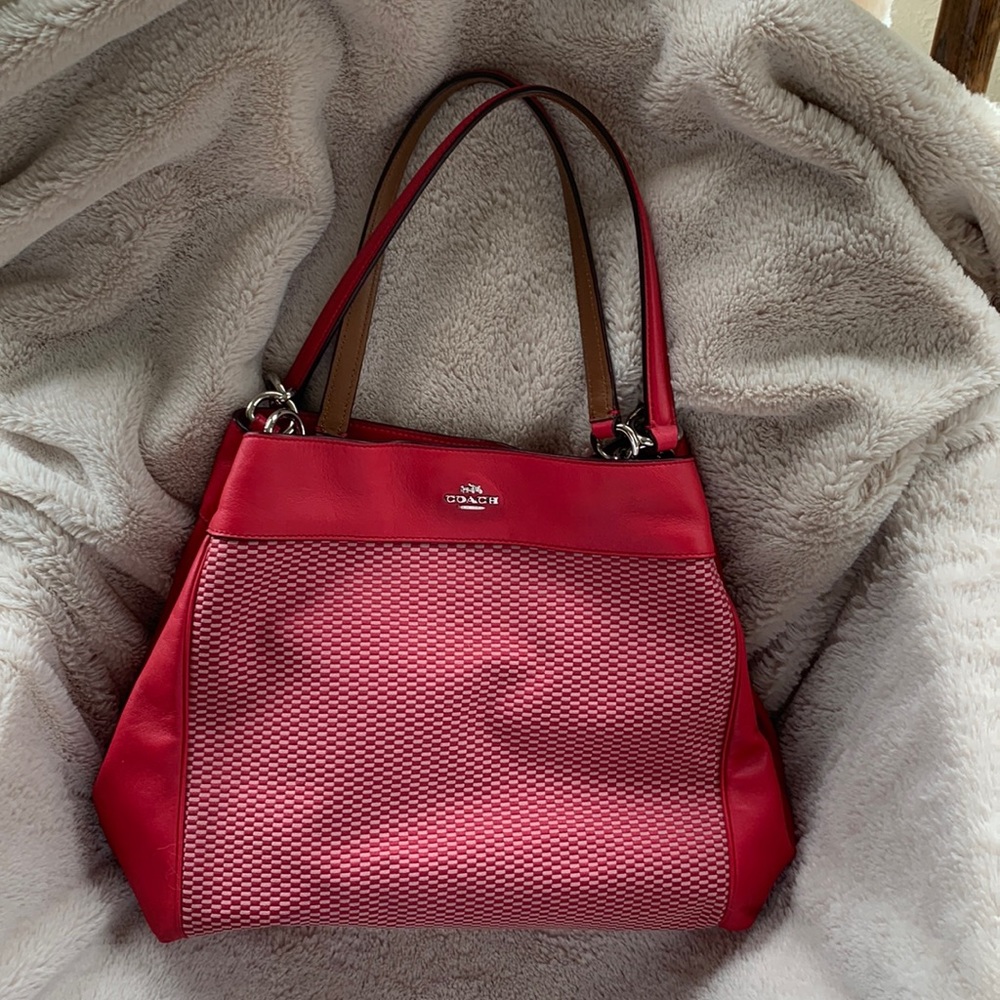 Coach Red and Pink Shoulder Bag
